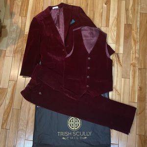 Barclay Velvet Suit Blazer Jacket  with Vest & Pants Boys  10Y 3 piece set